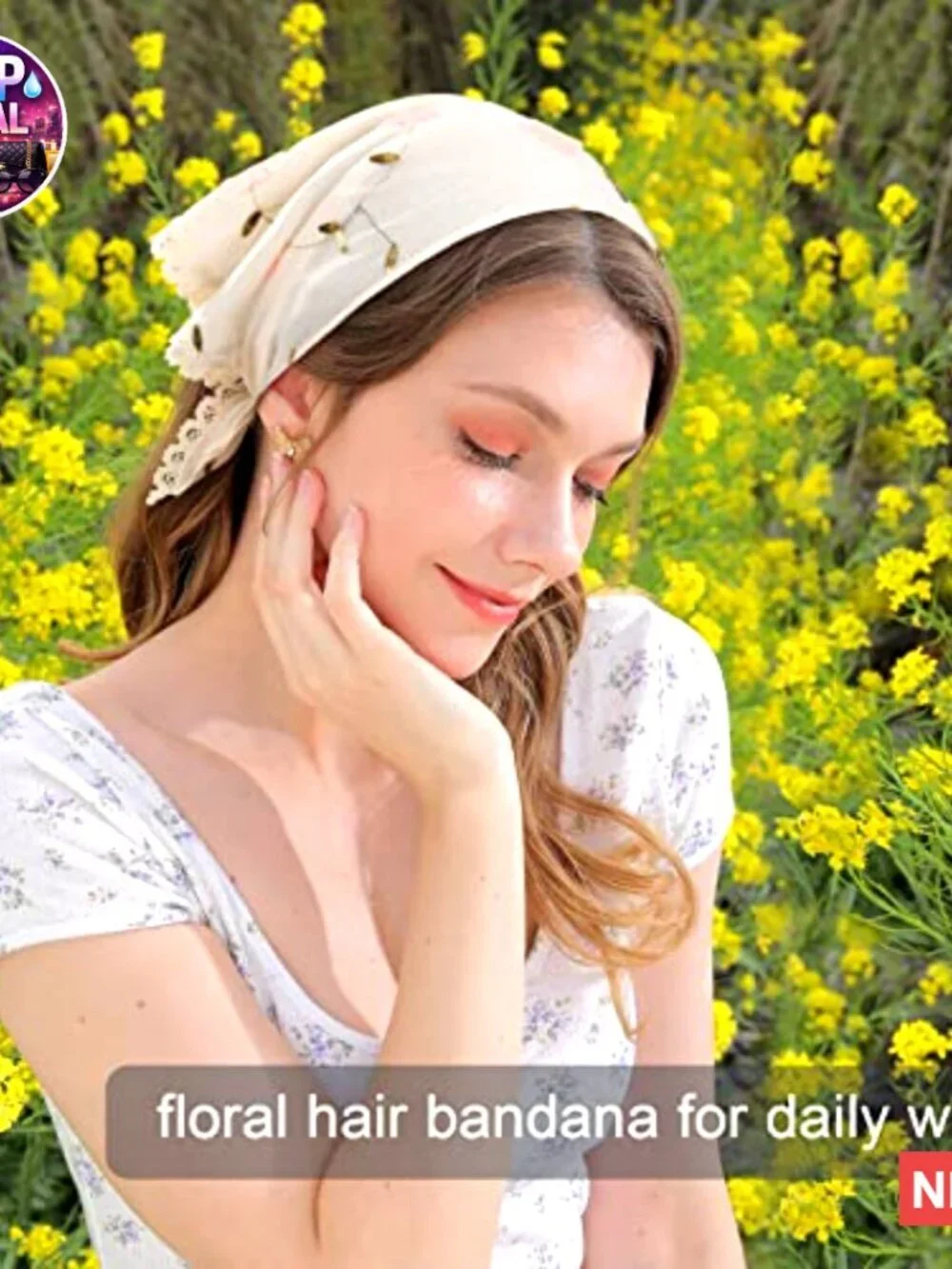 Lightweight Mesh Floral Hair Bandana Scarf, 2-Pack
